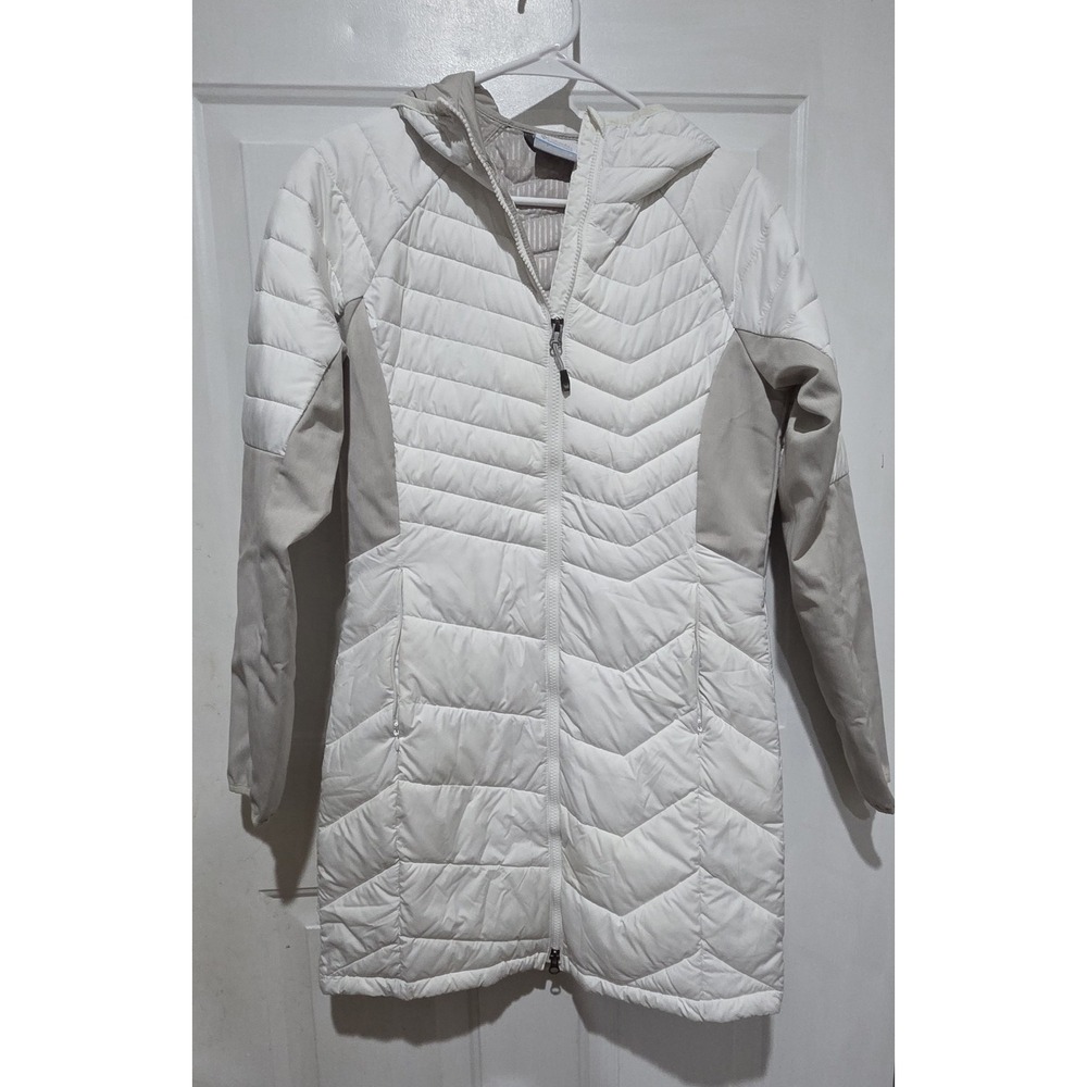 Columbia White Oyanta Trail Hybrid Hooded Puffer Jacket Women S Thermal Coil